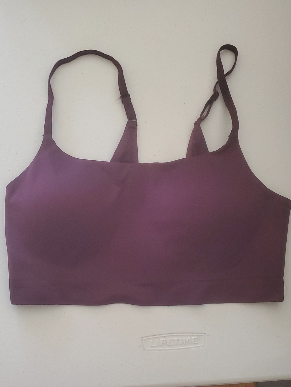 TRUE&CO SOFT FORM SQUARE NECK WIRELESS BRALETTE IN DEEP PURPLE /SZ:XL